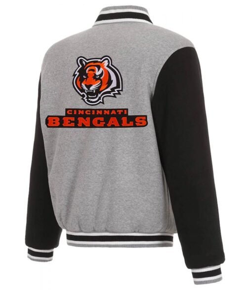 Letterman Cincinnati Bengals Black and Gray Wool Jacket - Image 2