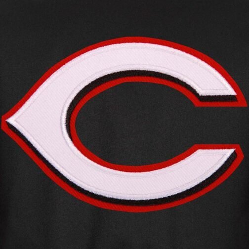 Varsity Cincinnati Reds Black and Red Poly Twill Jacket - Image 4