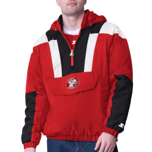 Red Cincinnati Reds Charger Half-Zip Pullover Jacket