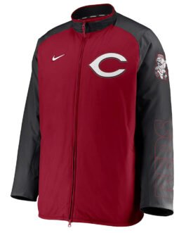 Dugout Performance Cincinnati Reds Red and Black Jacket