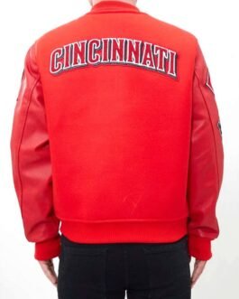 Letterman Cincinnati Reds Wool/Leather Red Jacket