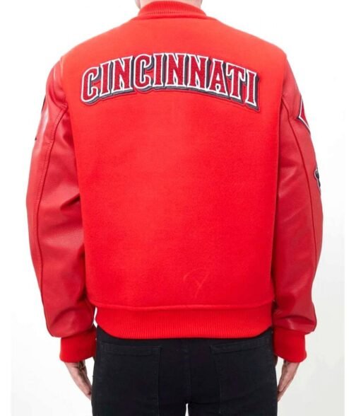 Letterman Cincinnati Reds Wool/Leather Red Jacket - Image 2