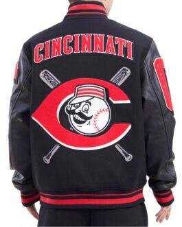 Cincinnati Reds Logo Mash Up Varsity Jacket