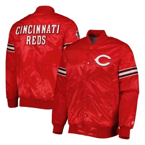 Cincinnati Reds Pick & Roll Red Satin Jacket - Image 3