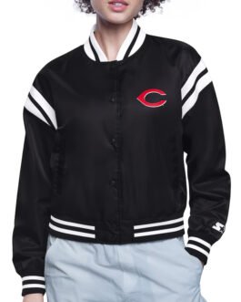 Cincinnati Reds Printed Logo Varsity Satin Jacket