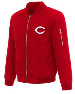 Cincinnati Reds Red Bomber Nylon Jacket