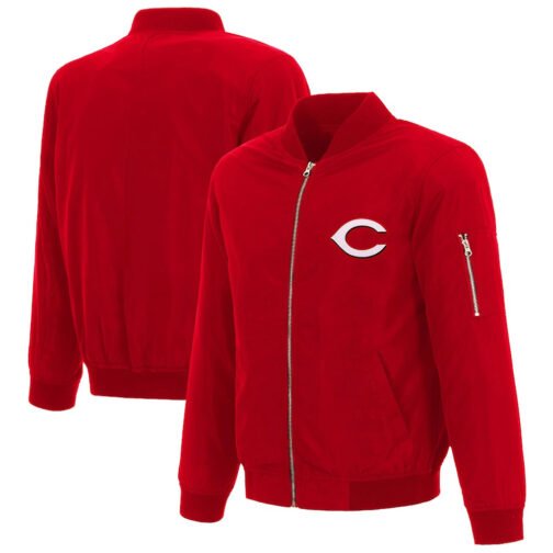 Cincinnati Reds Red Bomber Nylon Jacket - Image 5