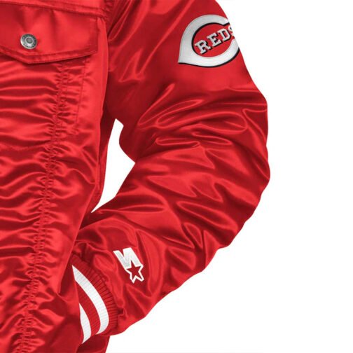 Cincinnati Reds Red Silver Tab Trucker Jacket - Image 3