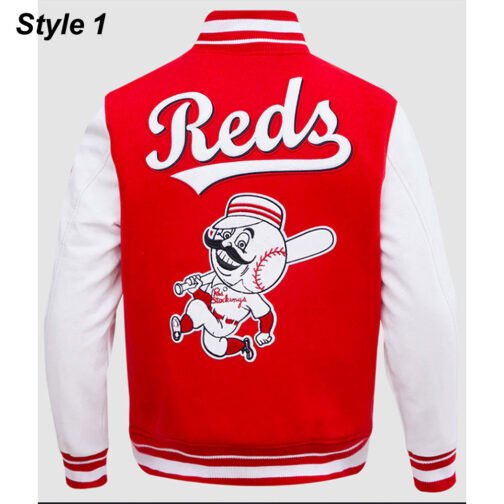 Cincinnati Reds Retro Classic Rib Varsity Jacket - Image 3