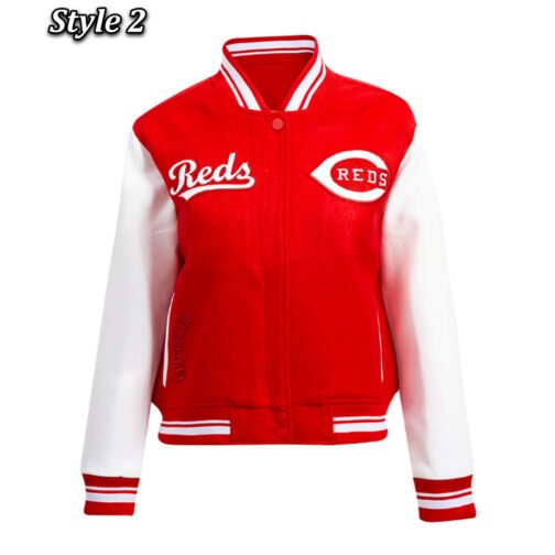 Retro Classic Rib Cincinnati Reds Varsity Jacket - Image 2