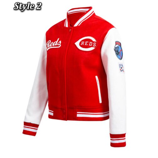 Retro Classic Rib Cincinnati Reds Varsity Jacket - Image 6