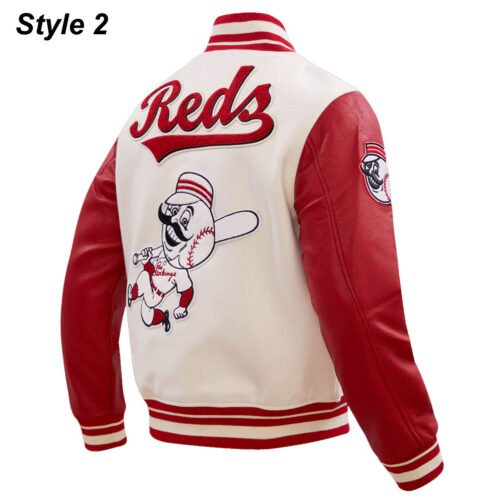 Cincinnati Reds Retro Classic Rib Varsity Jacket - Image 8