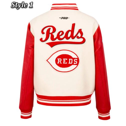 Retro Classic Rib Cincinnati Reds Varsity Jacket - Image 3
