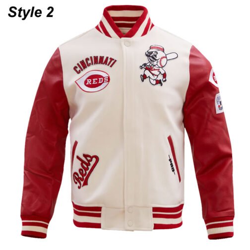 Cincinnati Reds Retro Classic Rib Varsity Jacket - Image 2