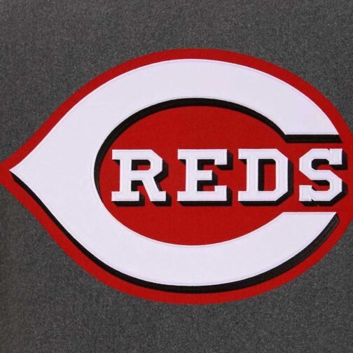 Charcoal/Black Cincinnati Reds Varsity Jacket - Image 4