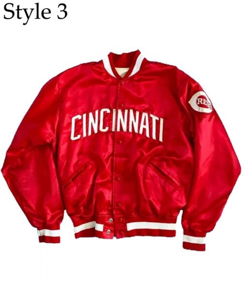 Cincinnati Reds The Captain II Varsity Satin Jacket - Image 3
