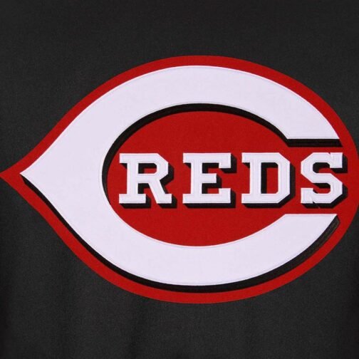 Varsity Cincinnati Reds Black and Red Poly Twill Jacket - Image 5