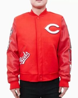 Letterman Cincinnati Reds Wool/Leather Red Jacket