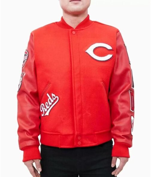 Letterman Cincinnati Reds Wool/Leather Red Jacket