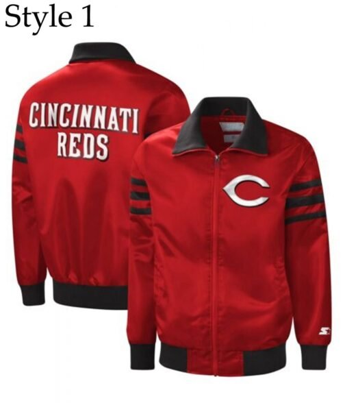 Cincinnati Reds The Captain II Varsity Satin Jacket - Image 4