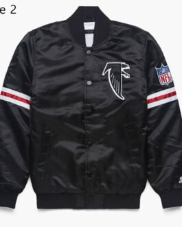 Classic Atlanta Falcons Logo Black Satin Jacket