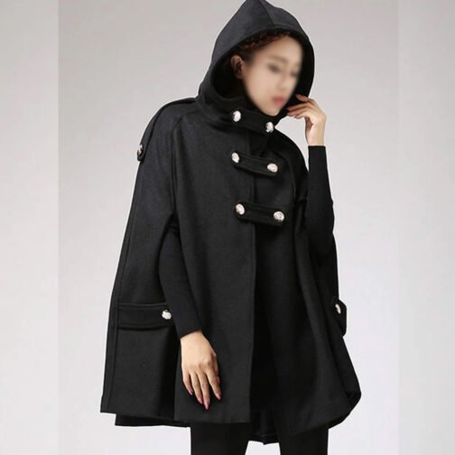Women’s Classic Wool Hooded Cape - Image 8