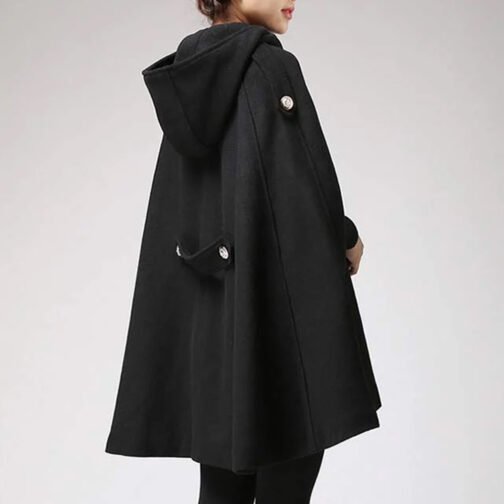 Women’s Classic Wool Hooded Cape - Image 10