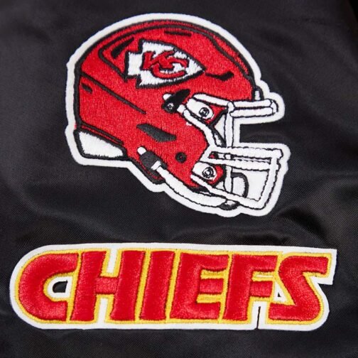 Classic Kansas City Chiefs Black Satin Jacket - Image 16