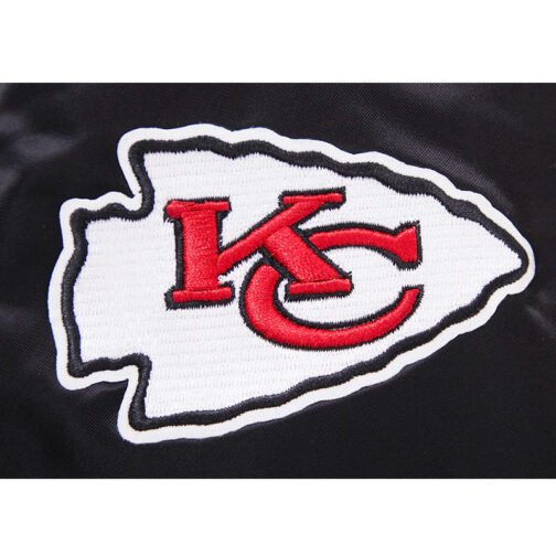 Classic Kansas City Chiefs Black Satin Jacket - Image 15