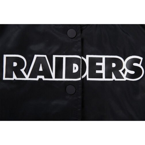 Classic Las Vegas Raiders Black Satin Jacket - Image 5