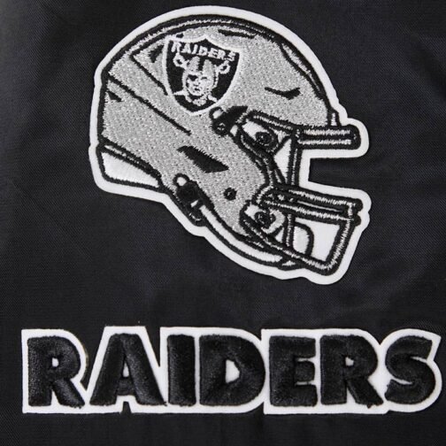 Classic Las Vegas Raiders Black Satin Jacket - Image 6