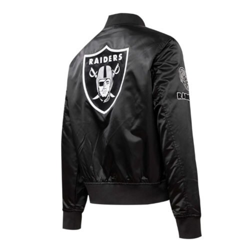 Classic Las Vegas Raiders Black Satin Jacket - Image 4