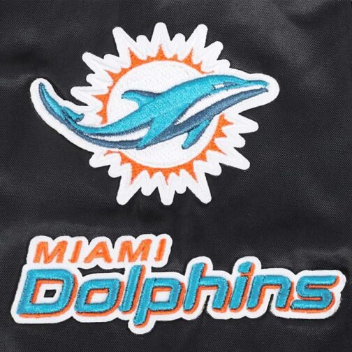 Classic Miami Dolphins Black Satin Jacket - Image 6