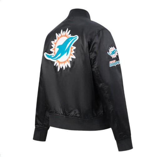 Classic Miami Dolphins Black Satin Jacket - Image 4