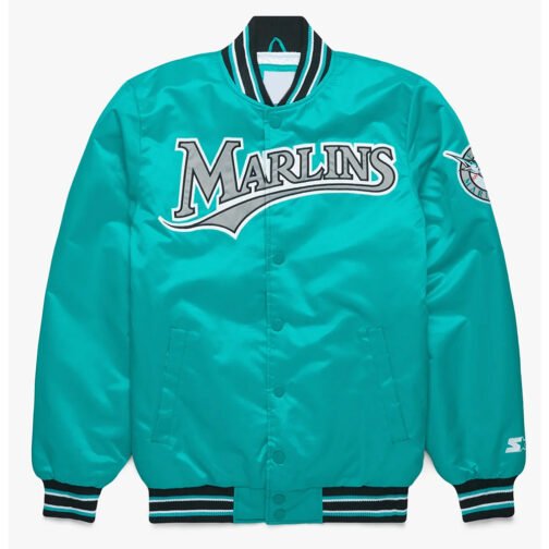 Miami Marlins Classic Teal Satin Jacket