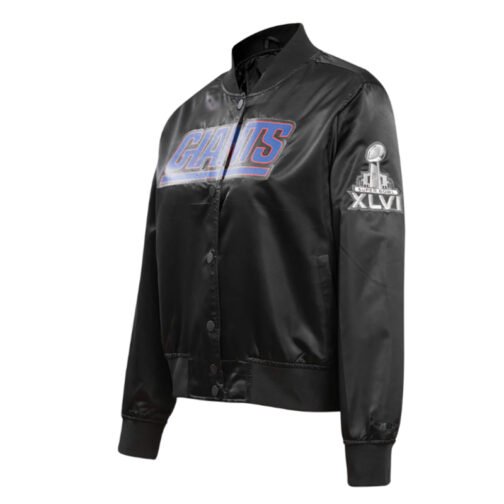 Classic New York Giants Black Satin Jacket - Image 3