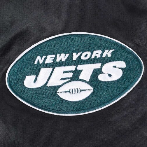 Classic New York Jets Black Satin Jacket - Image 6
