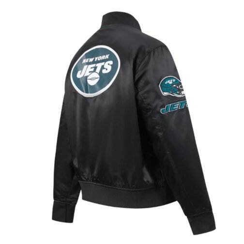 Classic New York Jets Black Satin Jacket - Image 4
