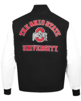 Classic Ohio State University Black and White Varsity Jacket