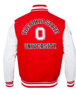 Classic Ohio State University Red and White Varsity Jacket