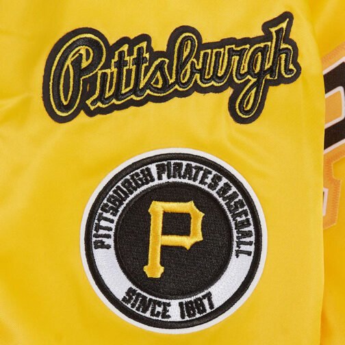 Classic Pittsburgh Pirates Yellow Satin Jacket - Image 7