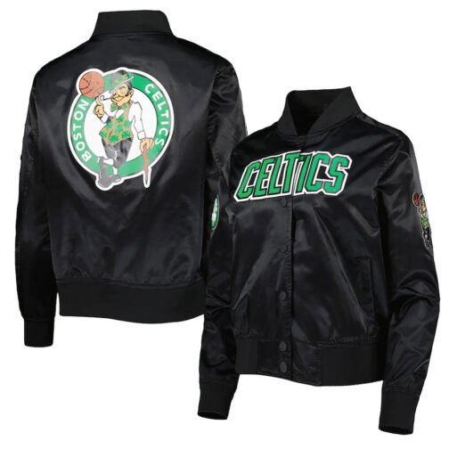 Classics Boston Celtics Black Satin Jacket - Image 3