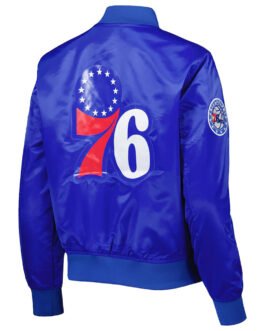 Classics Philadelphia 76ers Royal Satin Jacket