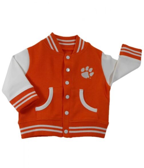 Clemson Orange and White Letterman Jacket - Image 6