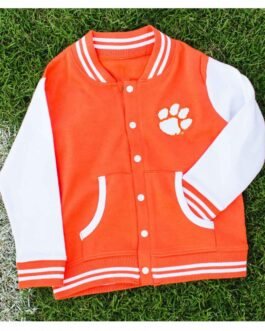 Clemson Orange and White Letterman Jacket