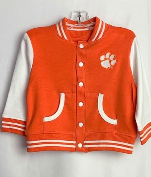 Clemson Orange and White Letterman Jacket - Image 3