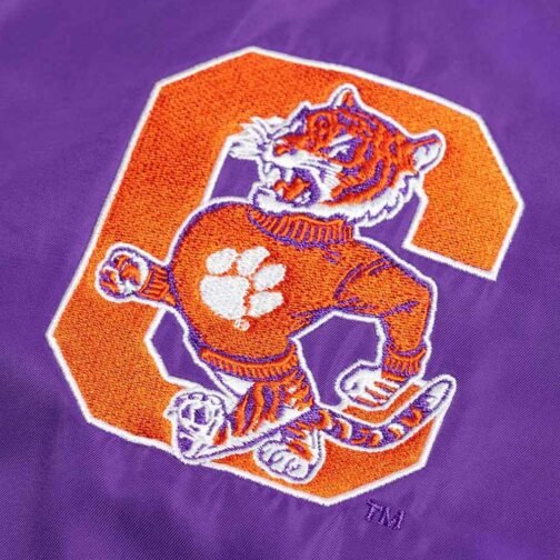 Clemson Tigers Script Purple Bomber Jacket - Image 3