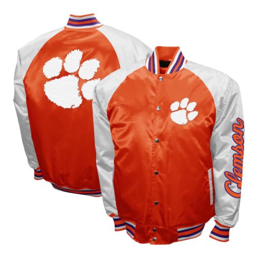 Clemson Tigers The Game Orange Satin Jacket - Image 3