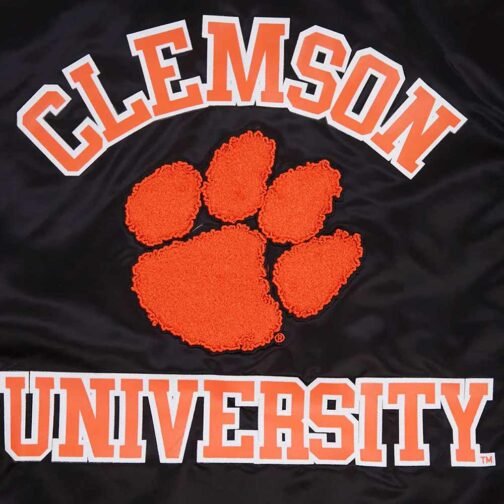 Clemson University Classic Rib Satin Jacket - Image 7
