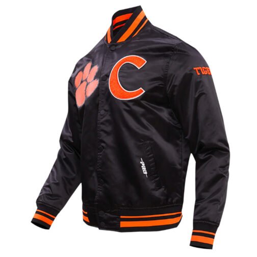 Clemson University Classic Rib Satin Jacket - Image 3